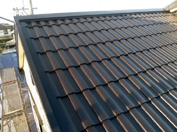 ふっ素塗装　樋塗装　セキスイハイム色