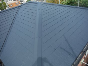 屋根塗装に使用した無機塗料はふっ素塗料よりさらに耐久性のよい塗料です。 